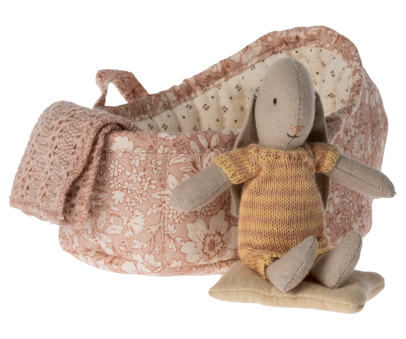 Maileg Micro Bunny in Carry Cot