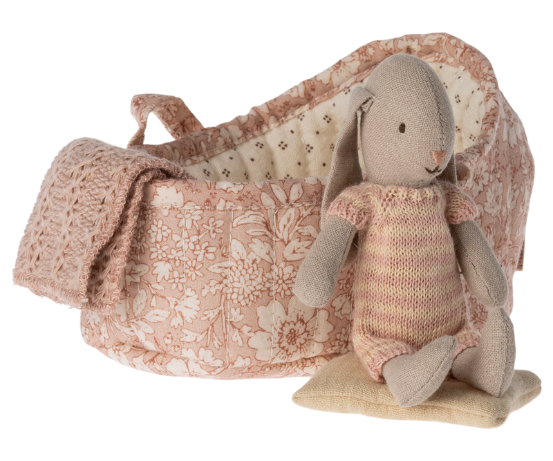 Maileg Micro Bunny in Carry Cot