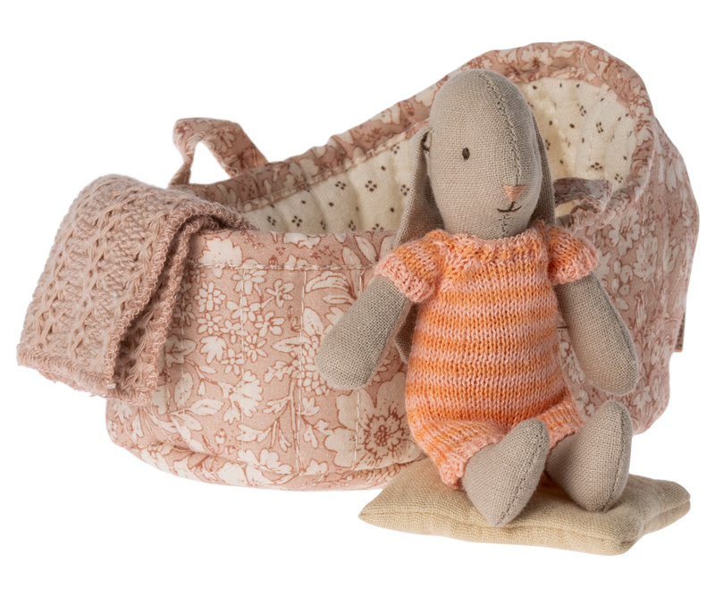 Maileg Micro Bunny in Carry Cot