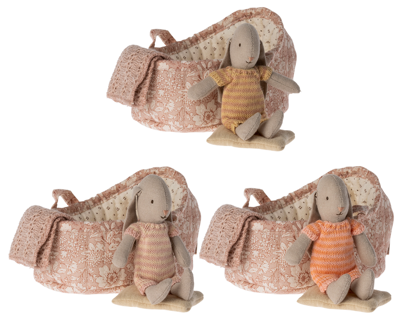 Maileg Micro Bunny in Carry Cot