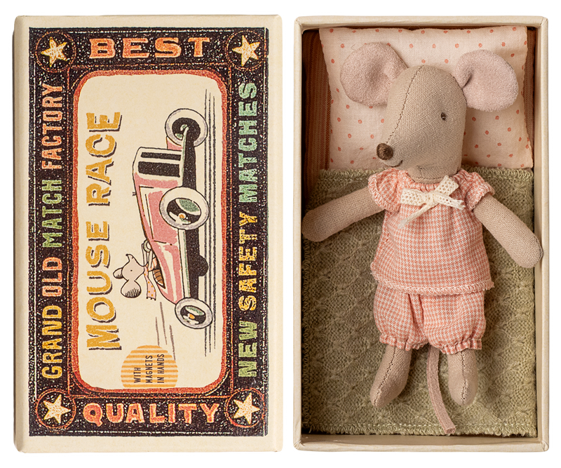 Little sister mouse in matchbox