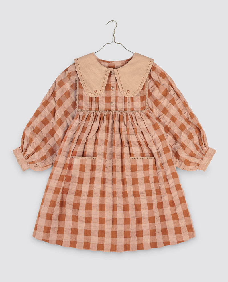 Lottie Dress | Seersucker Gingham in Russet