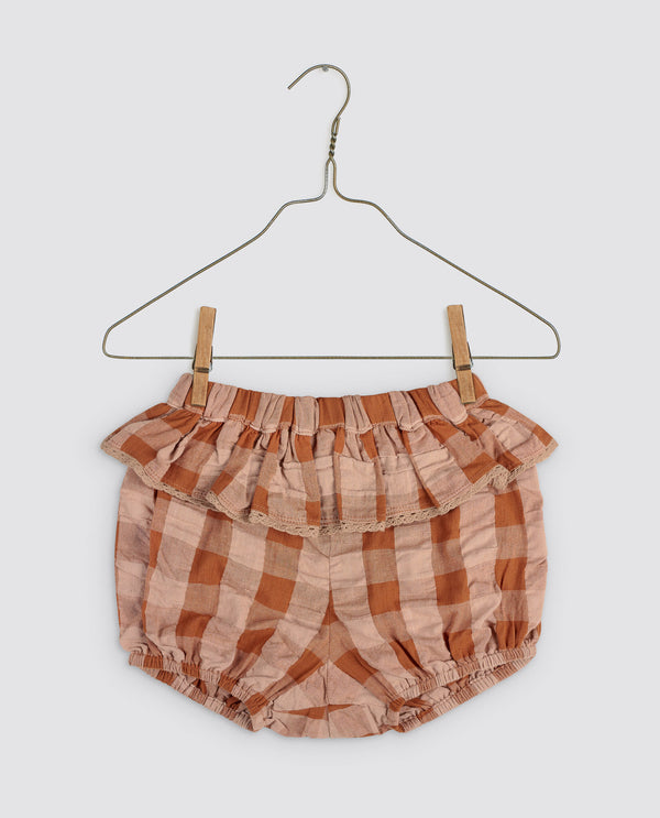 Poppy Frilly Bloomers | Seersucker Gingham Gingham in Russet