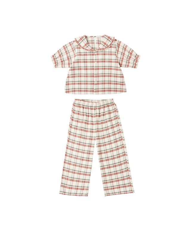 RUFFLE PAJAMAS | HOLIDAY FLANNEL