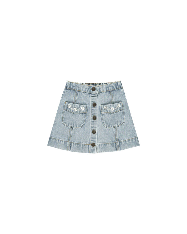 DENVER MINI SKIRT | LIGHT WASHED DENIM