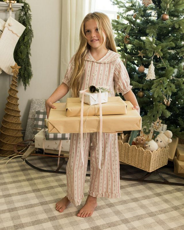 RUFFLE PAJAMAS | CANDY CANE STRIPE