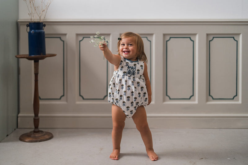 Organic Bridget Romper | Marigold Floral