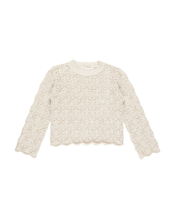 CROCHET KNIT PULLOVER | NATURAL