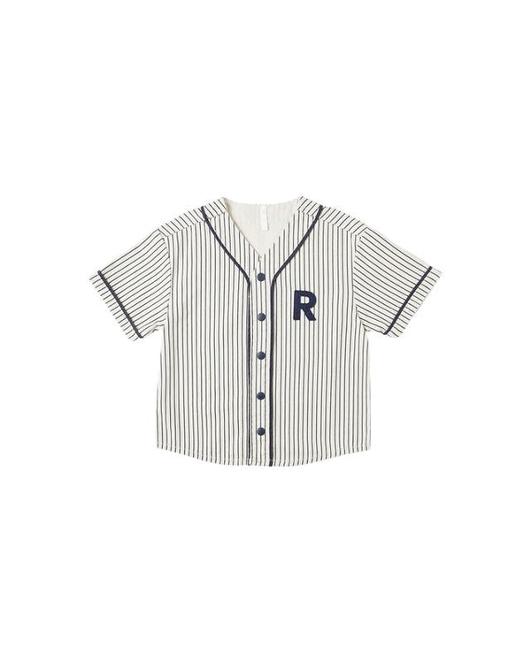 BASEBALL SHIRT | NAVY PINSTRIPE