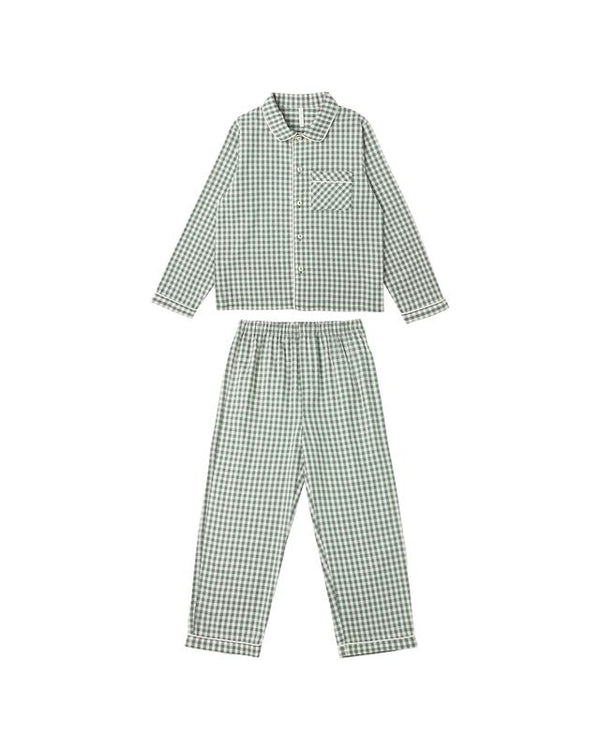 LONG SLEEVE PAJAMAS | EVERGREEN GINGHAM