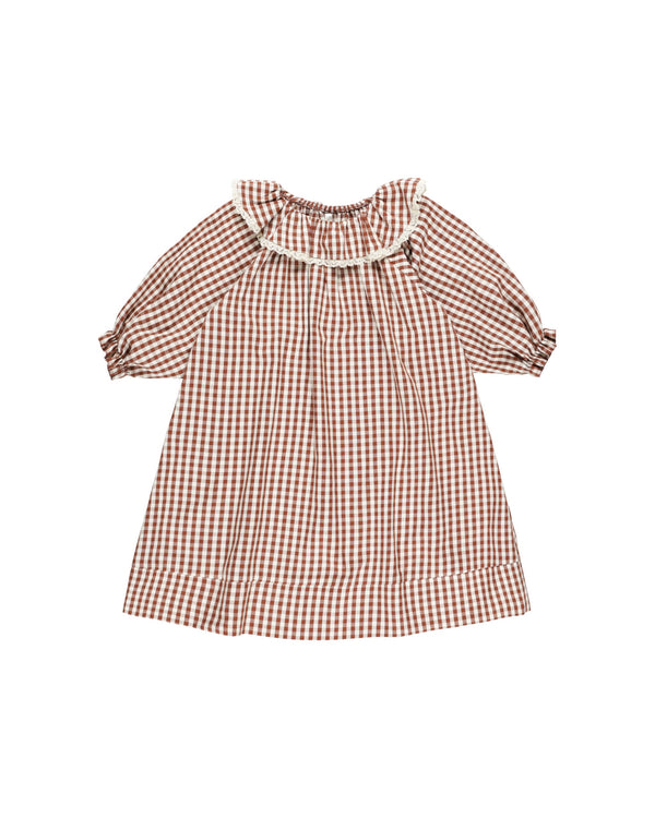 GIRL'S NIGHTGOWN | BRICK GINGHAM