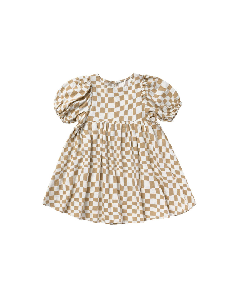 NAOMI DRESS | SAND CHECKER