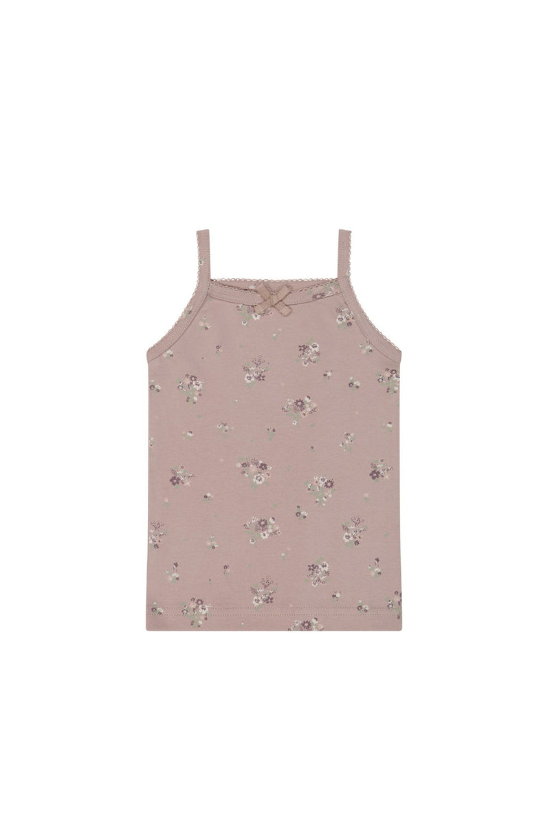 Organic Cotton Singlet | Lauren Floral Fawn