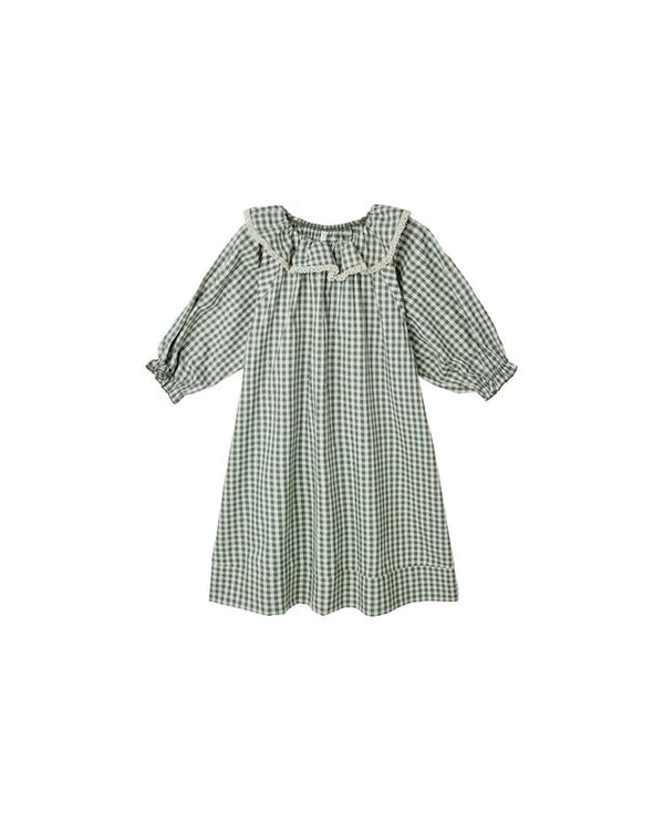 GIRL'S NIGHTGOWN | EVERGREEN GINGHAM