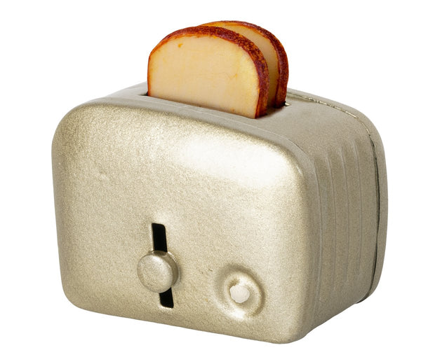 Miniature Toaster & Bread | Silver