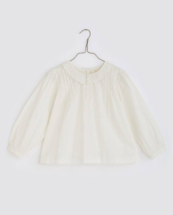Embroidered Wendy blouse organic | off white cotton