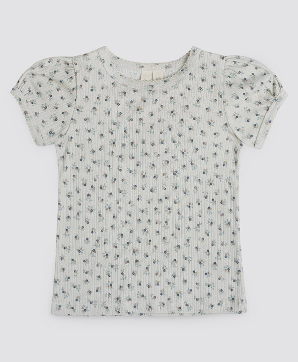 Pointelle organic T-shirt | tiny floral