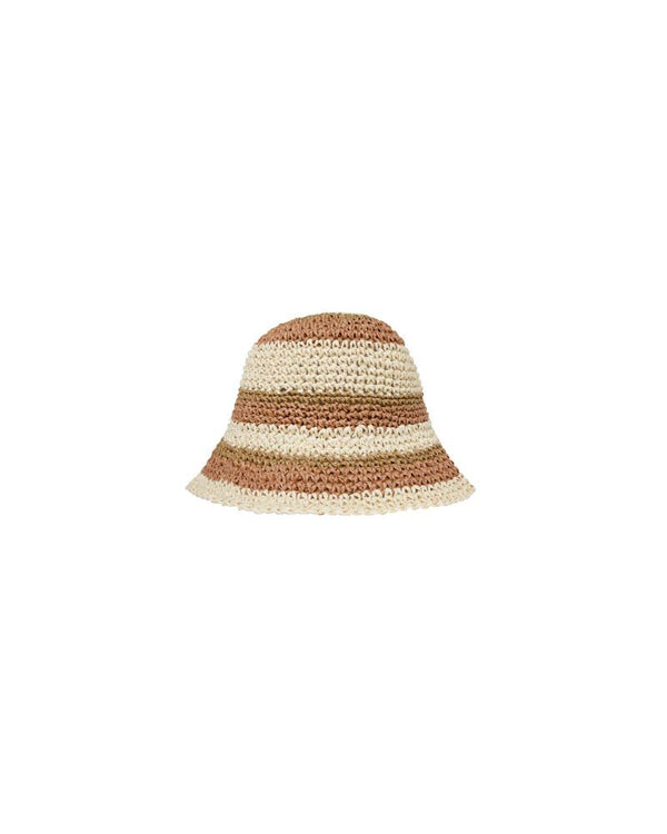 rafia bucket hat | redwood stripe