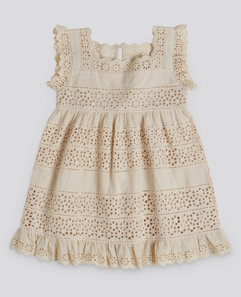 Avery Dress | Broderie Anglaise in oat
