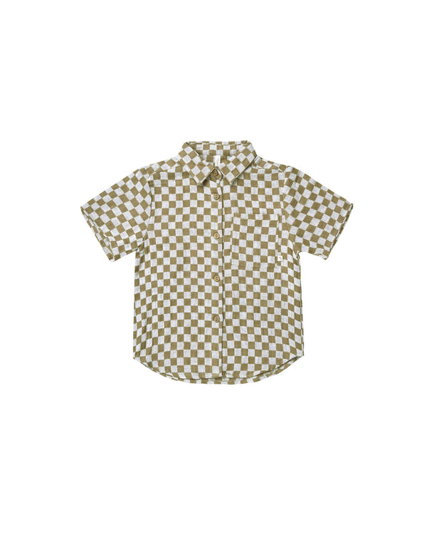 SHORT SLEEVE SHIRT | OLIVE CHECK