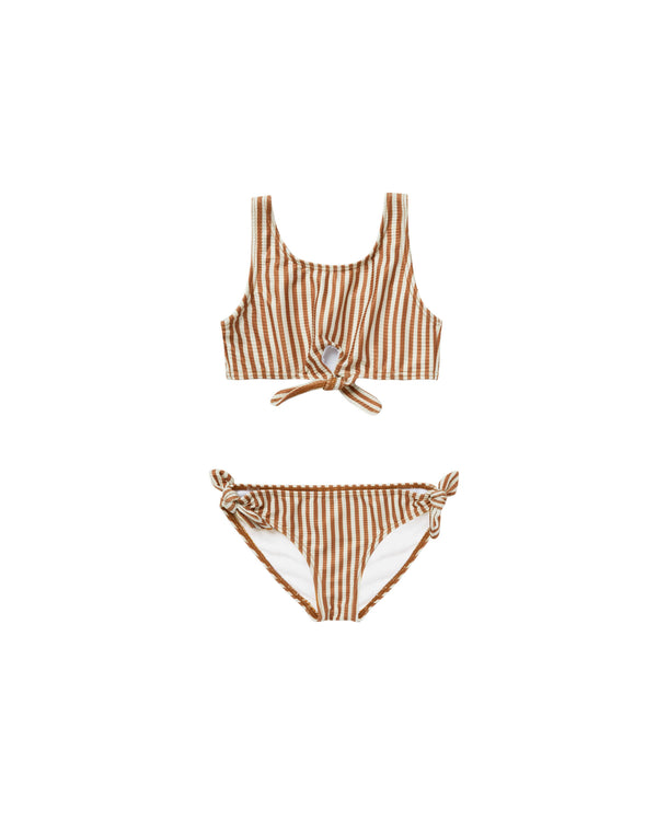 knotted bikini | rust stripe
