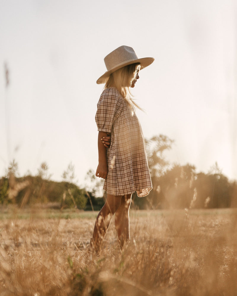GRETTA BABYDOLL DRESS | MOCHA PLAID Barba & Roo GRETTA BABYDOLL DRESS | MOCHA PLAID Barba & Roo