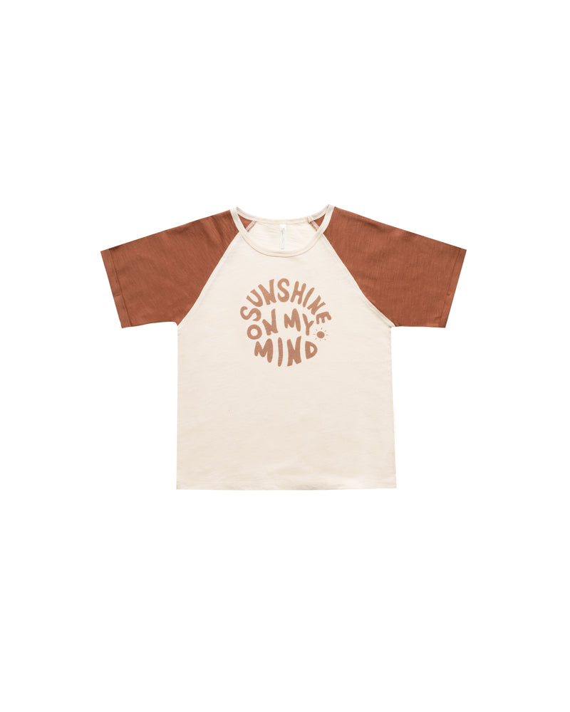 SUNSHINE ON MY MIND RAGLAN TEE | IVORY-AMBER