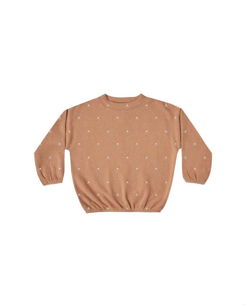 MICRO BUD SLOUCHY PULLOVER | TERRACOTTA