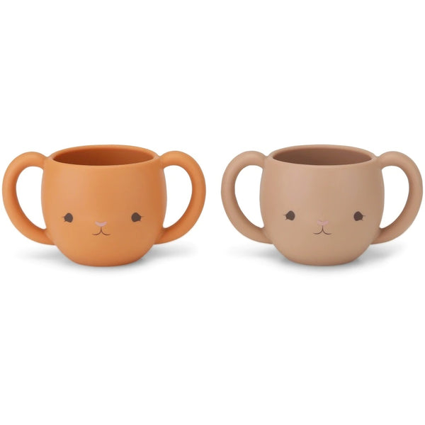 2 Silicone Cups for Baby Konges Slojd - Blush / Terracotta Red